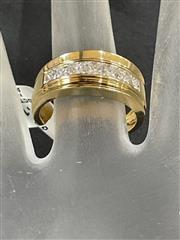 Gent's Diamond Cluster Ring 7 Diamonds .60 Carat T.W. 14K Yellow Gold 6g